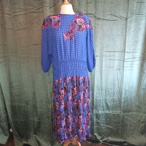 80s Diane Fres Vintage Floral Dress